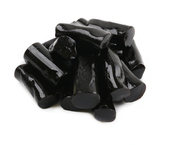 8.8 LB bulk Finnska Soft Black Licorice bites, shiny black, sweet Finnish candy.