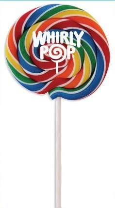 60 Whirly Pop Rainbow Lollipops, 3-inch diameter, vibrant and colorful swirl candy.