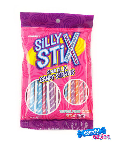 Silly  Stix Candy Filled Straws 2.75 OZ 24 Pack