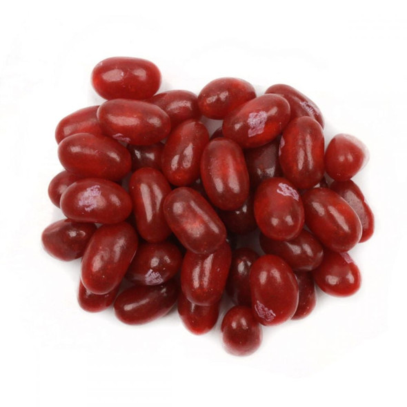 Vibrant red Jelly Belly Raspberry Jelly Beans, 400 per pound, made with real raspberry puree, USA.