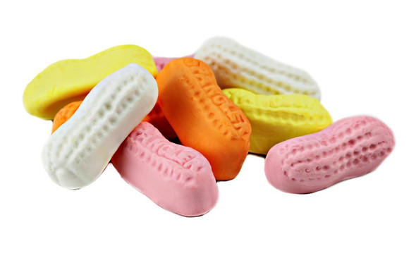 Assorted Circus Peanuts 20lb box, orange banana, yellow lemon, white vanilla, pink cherry marshmallows.