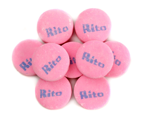 Pink Wintergreen Rito Mints, 25lb bulk box of 3/4 inch Canada Mints, approx 100 per pound.