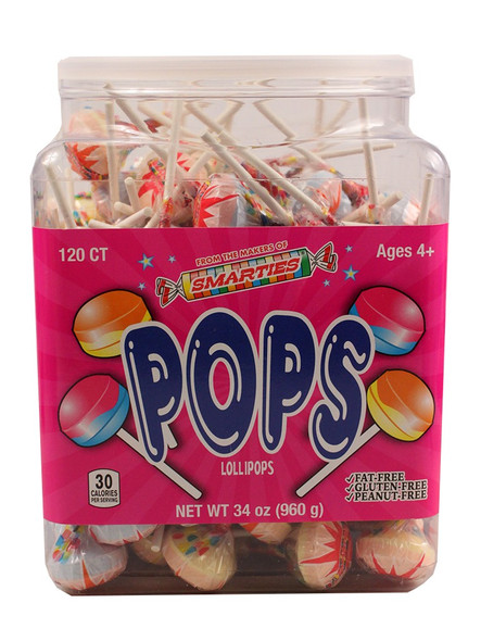 Smarties  Lollipop Jars Wrapped 6 Packs 120 Count