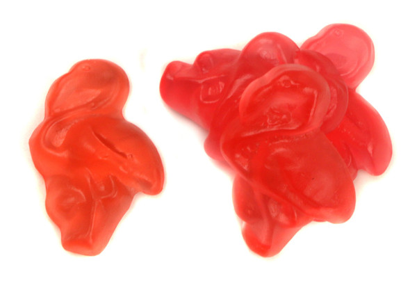 Pink Gummy Flamingos candy, vibrant, fruity, delicious bulk 12/2.2lb case.