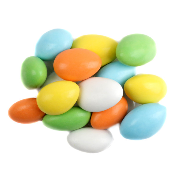 10LB case of bulk Jordan Almonds, approximately 1100 colorful pieces. Wedding white, sparkle, and assorted candy.