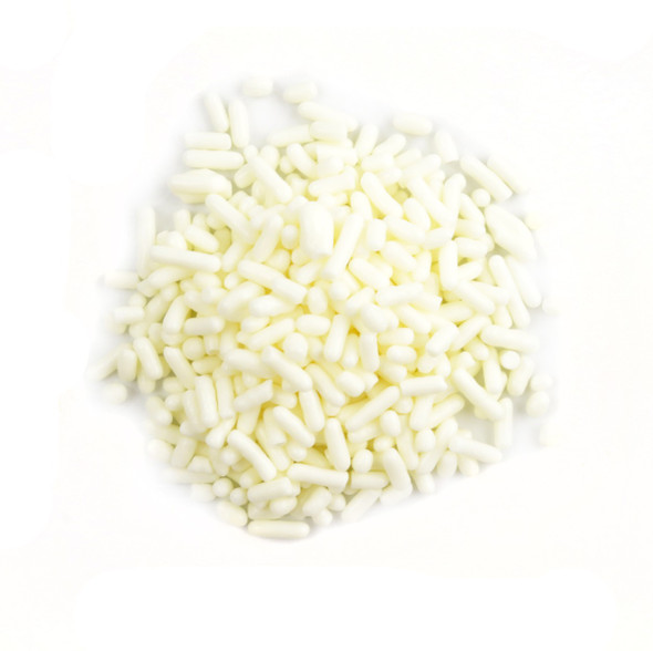 6lb box of tasty white sprinkles, jimmies dessert topping for cupcakes, ice cream, and doughnuts.
