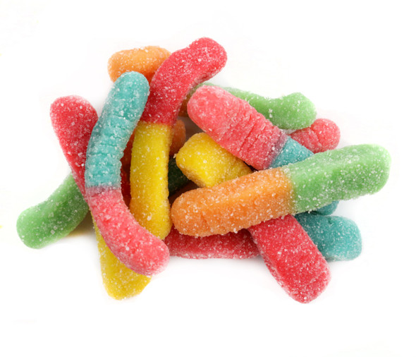 Trolli  Neon Gummy Sour Worms Small 5lb 6 Count