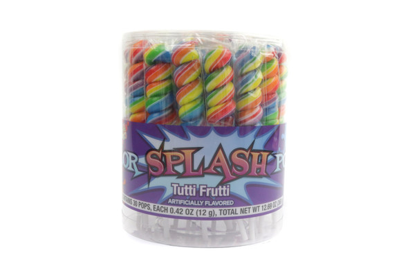 Rainbow twist lollipops, 30 count, individually wrapped, vibrant rainbow-colored swirls, 2.5-inch.