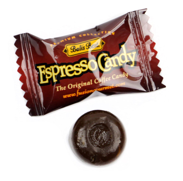 Balis Best Espresso Candy, 6 count, 2.2LB bags. Bold dark brown espresso candies, approximately 264 pieces per bag.