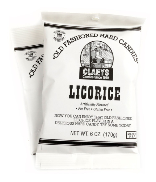 Claey's  Hard Candy Drops Black Licorice 24 Packs 6oz