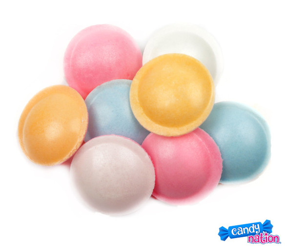 Assorted pastel Sour Satellite Wafer Flying Saucer Candy, 240 pieces, thin wafers with sour powder filling.