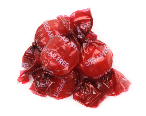 Individually wrapped, spicy red sugar free cinnamon hard candy, 5LB bulk, approximately 400 pieces.