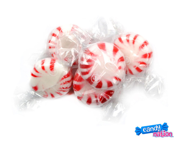 White Peppermint Starlight Mints, 5 lb 8 count box, individually wrapped candies, refreshing classic flavor.