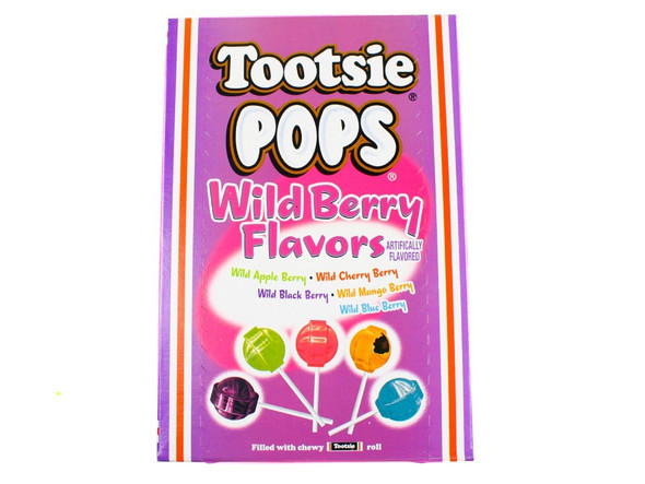 Tootsie  Pops Box 100 Piece Wild Berry 10 Count