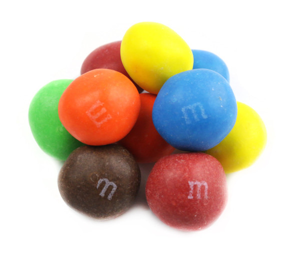 Six 34oz bags of colorful Caramel M&M's, with chewy caramel, milk chocolate, and crunchy candy shells.