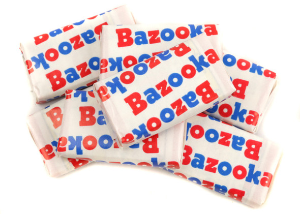 Original flavor Bazooka Bubble Gum, 6 packs, 225 pink pieces each, iconic cartoon wrappers.