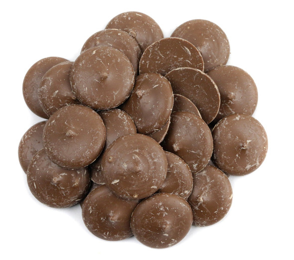 Milk Chocolate Melting Wafers, 25lb box. Sweet milk chocolate flavor for candy making.