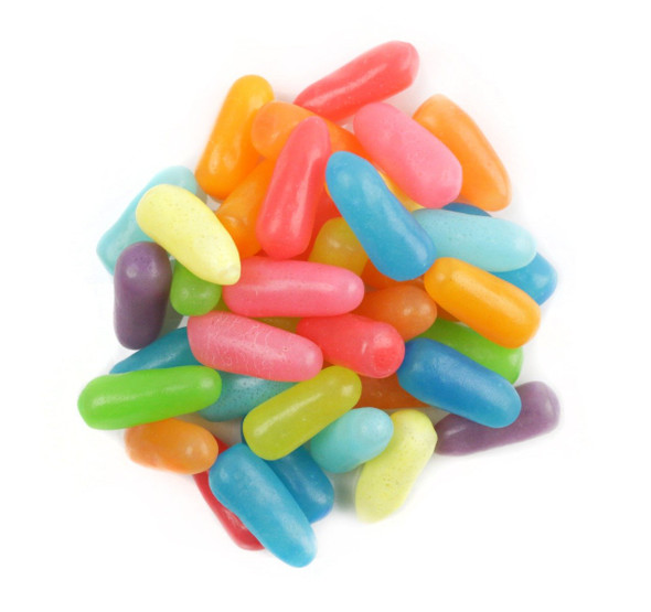 Mike and Ike Mega Mix, 6 x 5lb bags with 10 assorted fruity flavors, a rainbow of chewy candies.