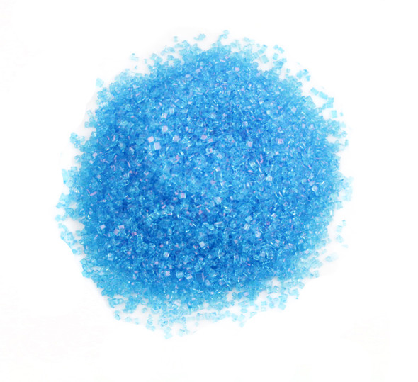 Bright blue sanding sugar, 8lb bulk box. Granulated sugar crystals for baking desserts, cupcakes, and ice cream toppings.