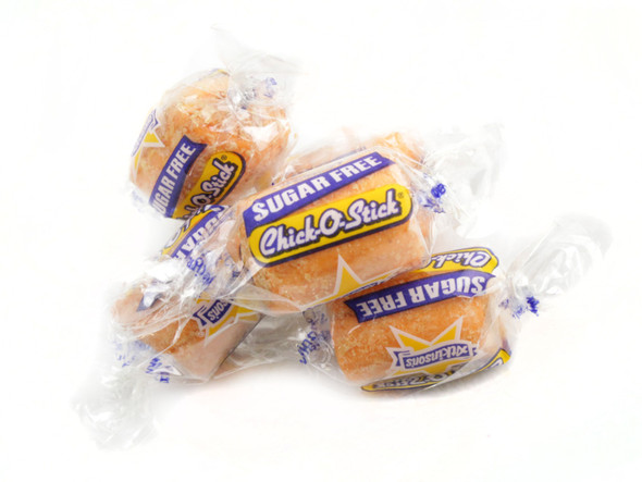 Sugar free Chick O Stick Nuggets, classic peanut butter candy. Bulk 15LB case, approx 900 tan-orange pieces.
