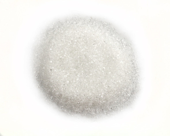 8lb box of white sanding sugar sprinkles for baking and decorating treats.