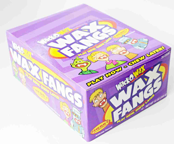 Wax-O-Wax Fangs, 2 packs, 24 individually wrapped waxy white or yellow fangs each, Halloween.
