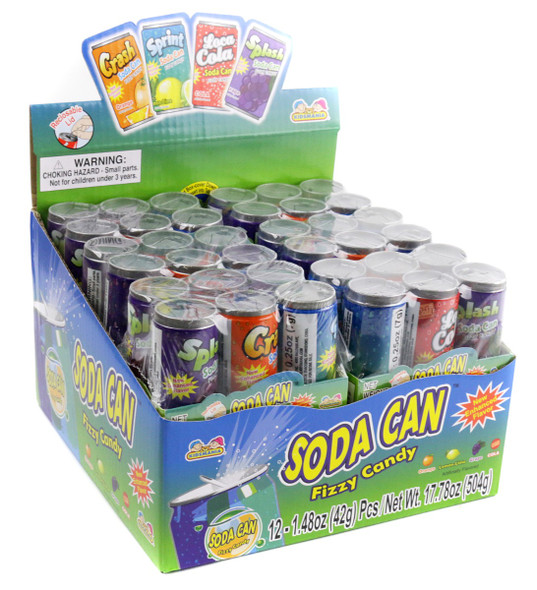 Soda  Can Fizzy Candy 12 Piece 12 Count