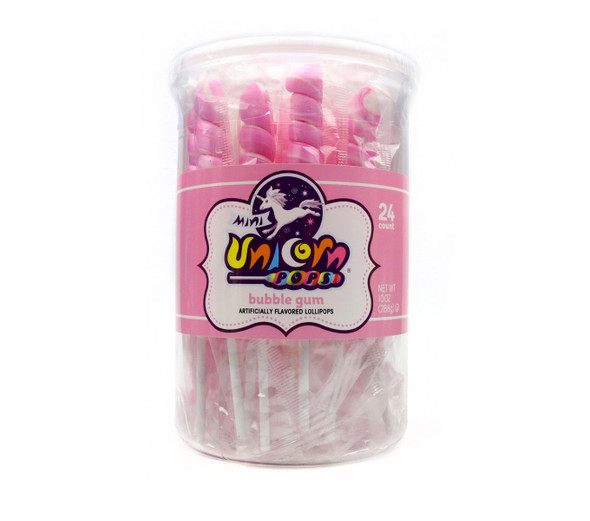 Pale pink mini unicorn lollipops, 24 count, individually wrapped.
