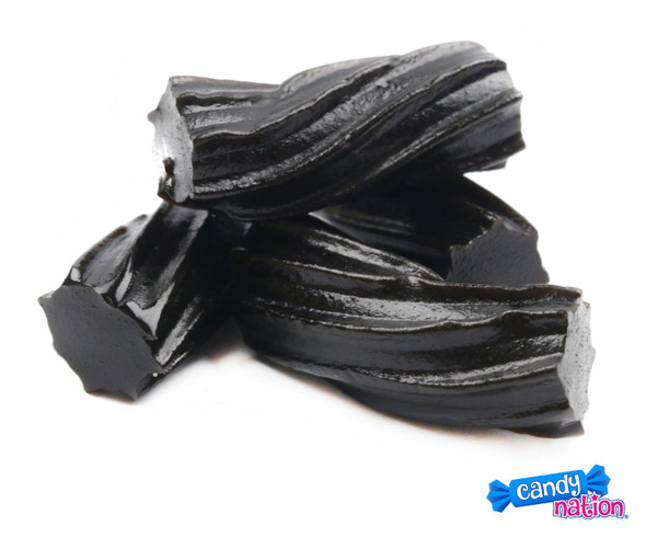 Wiley Wallaby Black Licorice 10LB case, soft chewy Australian-style candy, approx 48 pieces per pound, 2'' long.