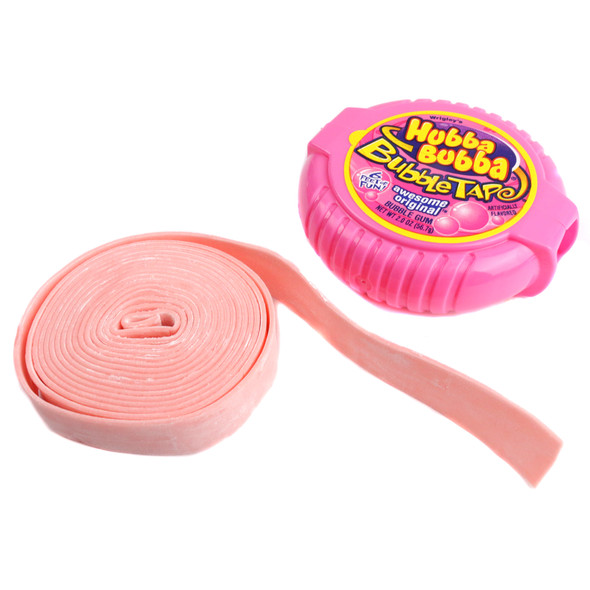 Bubble Tape Original pink bubble gum 6-pack, 6 feet per roll.