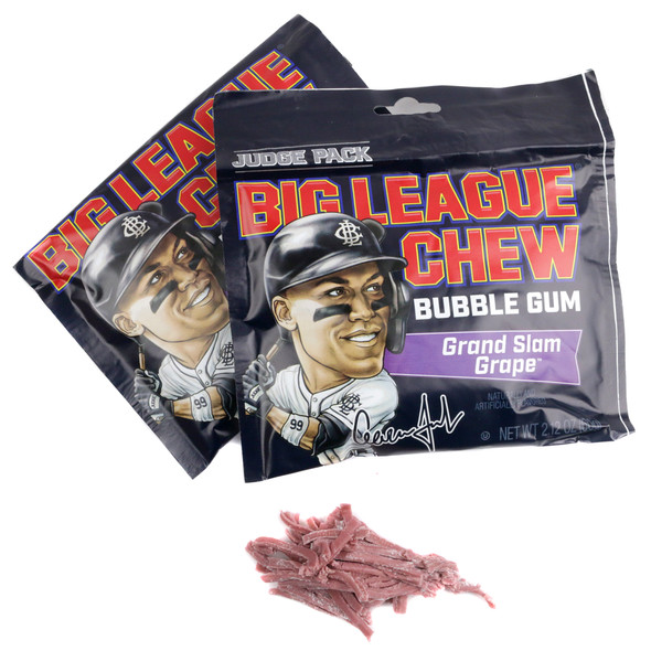 image of aaron judge big league chew grand slam grape bubble gum image of aaron judge big league chew grand slam grape bubble gum