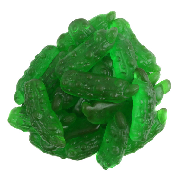 image of gummy pickles candy bulk unwrapped green