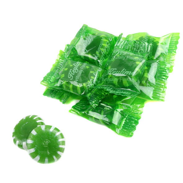image of key lime hard candy discs wrapped green