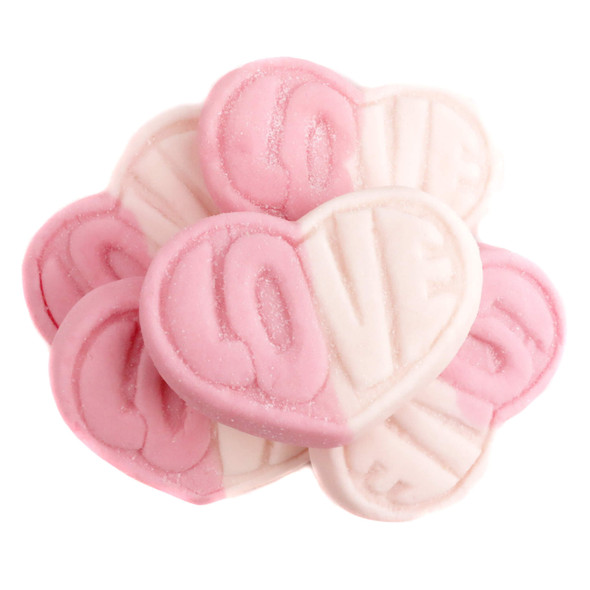 image of swedish style strawberry vanilla hearts gummy candy