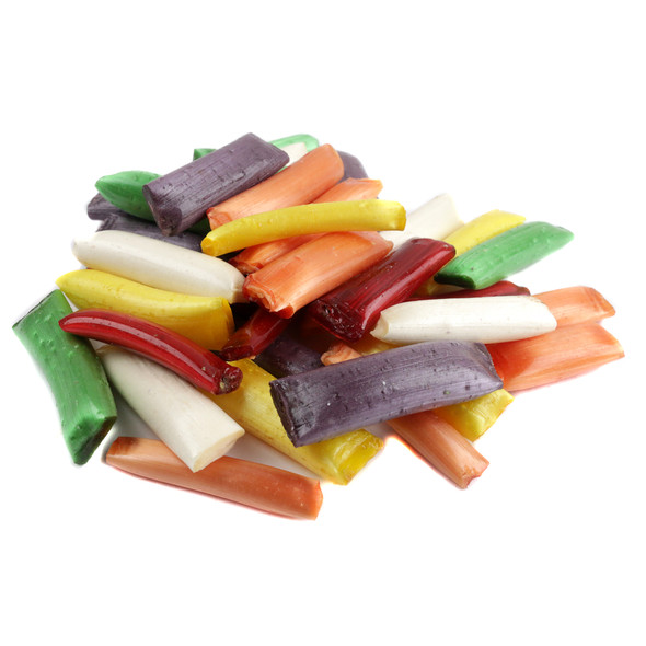 Close-up of Hammond's festive Christmas candy straws filled with rich chocolate and soft crème.