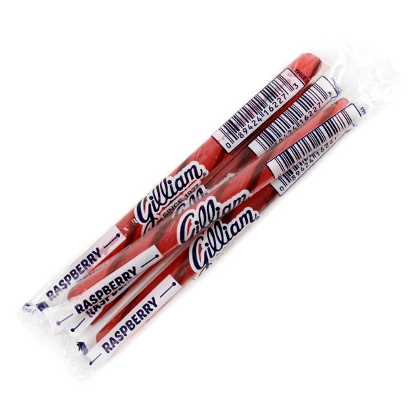 Gilliam Old Fashioned Raspberry Stick Candy, 80 individually wrapped red & white striped hard candy sticks.