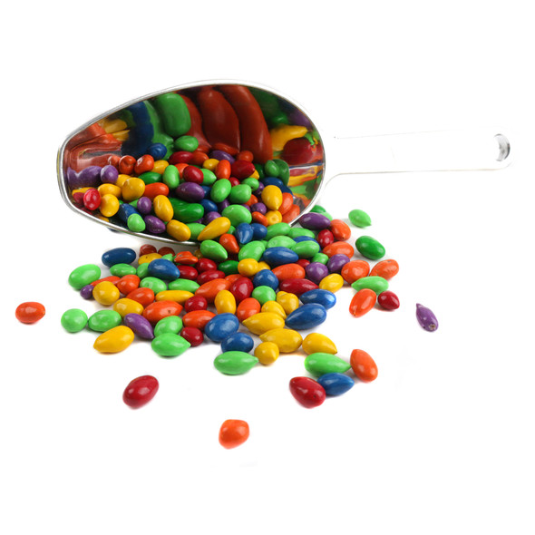 Kimmie Candy Sunbursts, rainbow chocolate covered sunflower seeds with vibrant, colorful candy shells.