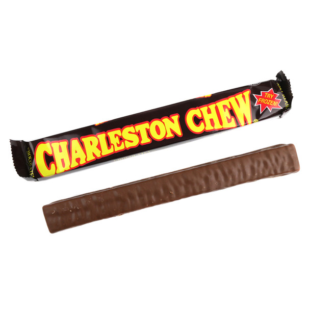Charleston Chew Chocolate candy bars, 24 pieces, rich brown, classic retro chewy chocolate.