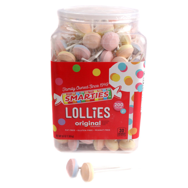 200 unwrapped Smarties Double Lollies, each with two colorful classic Smarties flavors.