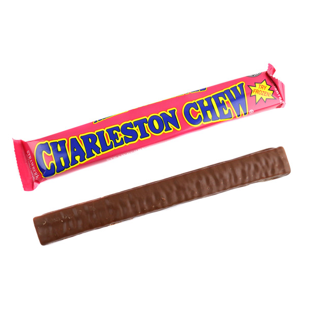Charleston Chew Strawberry, 24 vibrant red chewy gluten-free old-fashioned candy bars.