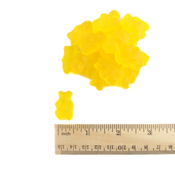 Albanese Gummy Bears Mango, vibrant yellow, approx. 145 1-inch pieces per pound.