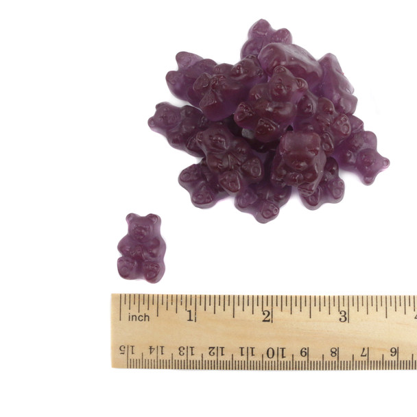 Vibrant purple Albanese Grape Gummy Bears, chewy, approx 145 bears per pound.