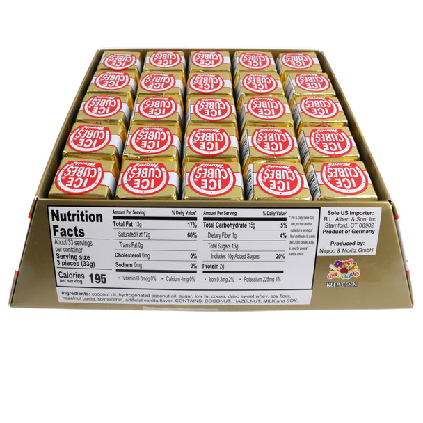 100 Albert's Ice Cubes Chocolate Candy, individually wrapped brown cubes, rich, cool, melt-in-your-mouth.