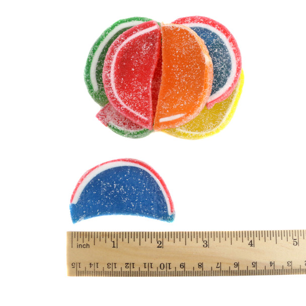 Boston Fruit Slices, large 5 lb box, sugar-sanded fruit slices, vibrant rainbow assortment.