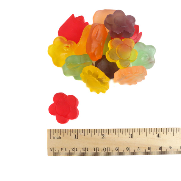 Gummy Flowers Awesome Blossoms, 3 unique flower shapes, 6 vibrant colors, delicious Easter spring candy, approx 100 per pound.