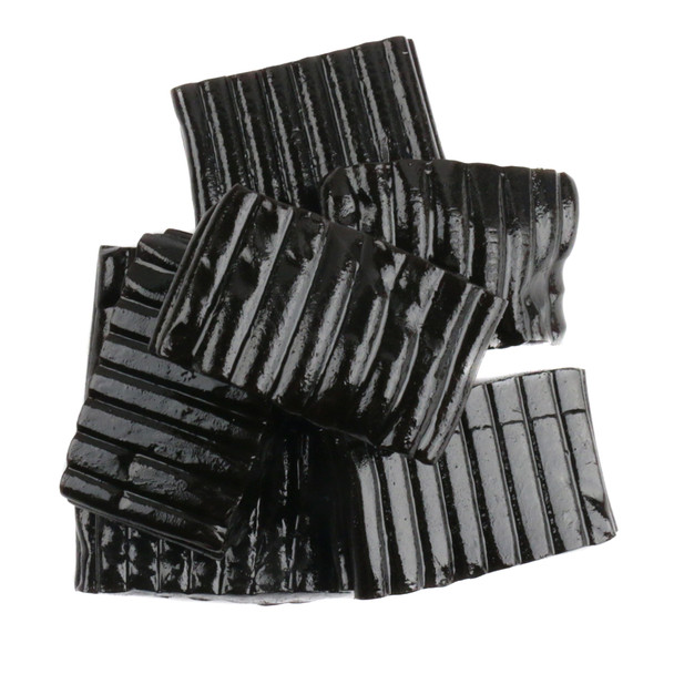 Black licorice tire tracks, one pound package of soft, chewy, non-GMO Finnish candy.