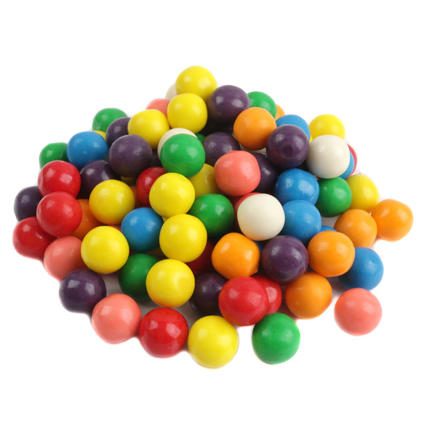 Dubble Bubble Gumballs, .5 inch, vibrant rainbow colors, approx 357 per pound, perfect for candy buffets.