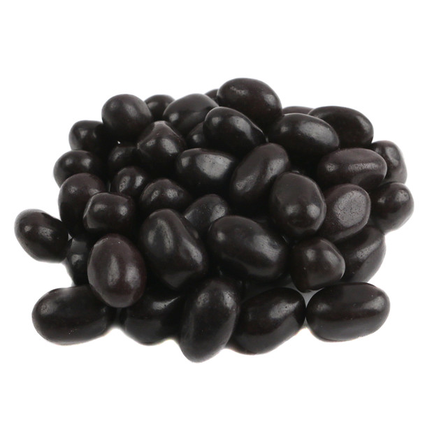 Glossy black licorice jelly beans, approx. 260 per pound. Old fashioned Easter candy classic from Just Born.
