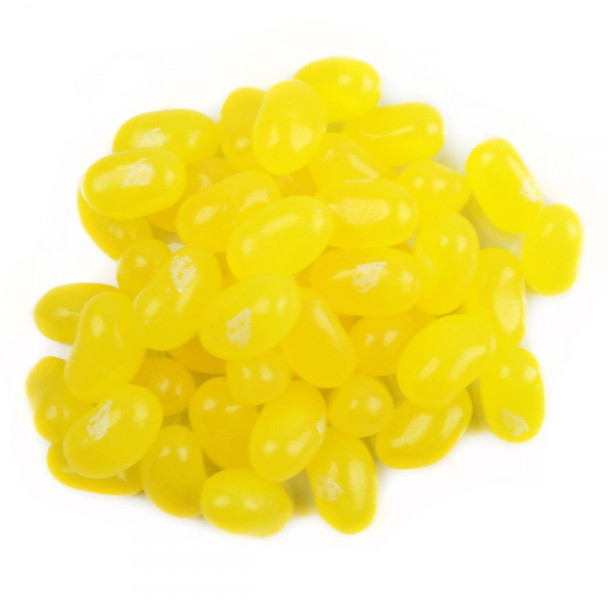 Bright yellow Jelly Belly Sunkist Lemon jelly beans, sweet, fruity lemon flavor with real lemon juice.