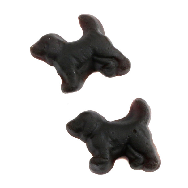 Black Licorice Beagles, unwrapped, bite-sized, sweet & salty black candy. Approx 80 beagles per pound from Holland.